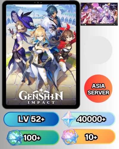 ID - Genshin Impact  - [ เซิร์ฟเวอร์ Asia ] - ตัวหลักครหลักสุ่ม - เพชร 40000+