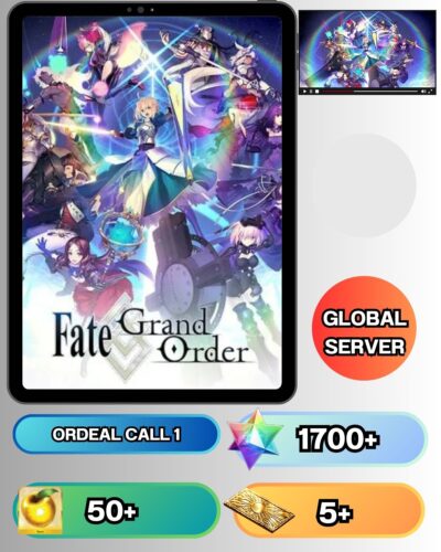 ID – Fate Grand Order – [ เชิฟเวอร์ Aisa ] – Ordeal Call – ตัวละครและอื่นๆจะเป็นการสุ่ม + ต้องมีเพชรรีโรล 1700+