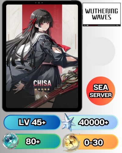 ID - WUTHERING WAVES  - [ เซิร์ฟเวอร์ SEA ] -  ตัวละคร Chisa - เพชร 40000+