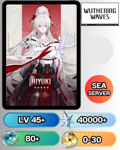 ID - WUTHERING WAVES  - [ เซิร์ฟเวอร์ SEA ] -  ตัวละคร  Hiyuki - เพชร 40000+