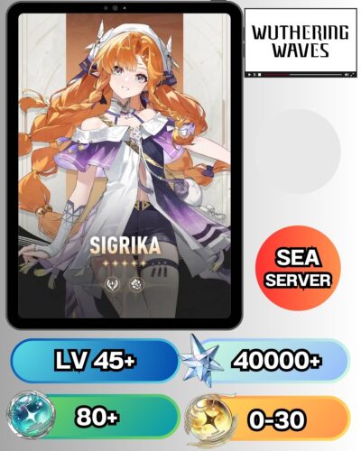 ID - WUTHERING WAVES  - [ เซิร์ฟเวอร์ SEA ] -  ตัวละคร  Sigrika - เพชร 40000+
