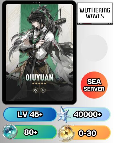 ID - WUTHERING WAVES  - [ เซิร์ฟเวอร์ SEA ] -  ตัวละคร  Qiuyuan - เพชร 40000+
