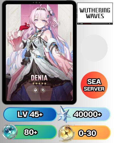 ID - WUTHERING WAVES  - [ เซิร์ฟเวอร์ SEA ] -  ตัวละคร Denia - เพชร 40000+