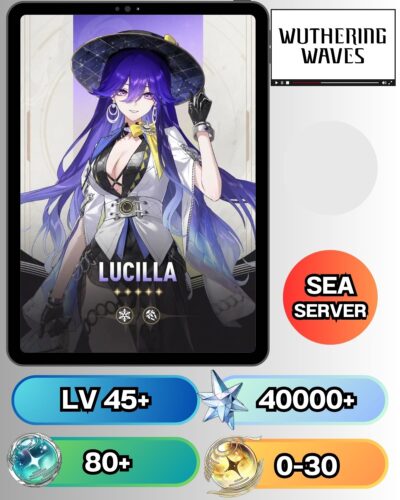 ID - WUTHERING WAVES  - [ เซิร์ฟเวอร์ SEA ] -  ตัวละคร Lucilla - เพชร 40000+