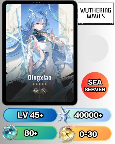 ID - WUTHERING WAVES  - [ เซิร์ฟเวอร์ SEA ] -  ตัวละคร Qingxiao - เพชร 40000+