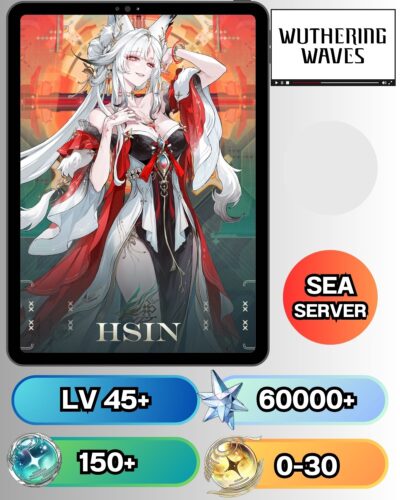 ไอดี - WUTHERING WAVES WuWa – [ เซิร์ฟเวอร์ SEA ] – ไอดีดองเพชร ตัวละคร Hsin – เพชร Astrite 60000+ ส่งอัตโนมัติ